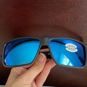 Costa Rinconcito Matte Black Rim Blue Mirror Lense Sunglasses